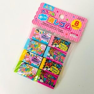 CUTE 8 Pack Erasers From Japan Brand New